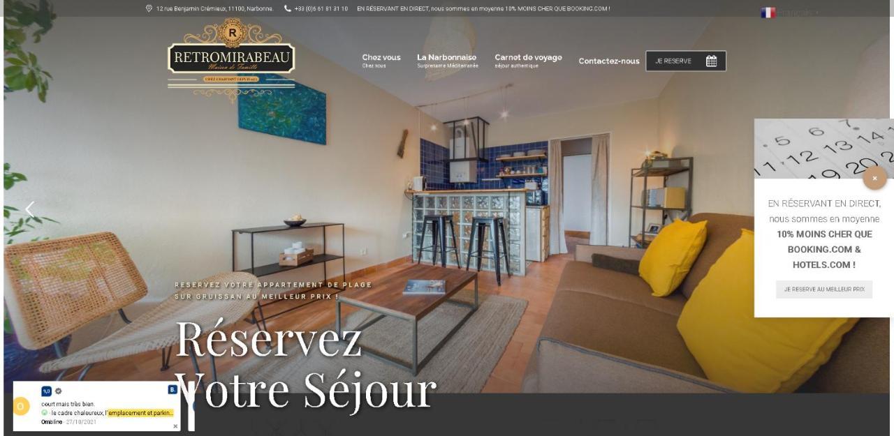 Le RétroMirabeau - Côté Mer Gruissan Exterior foto